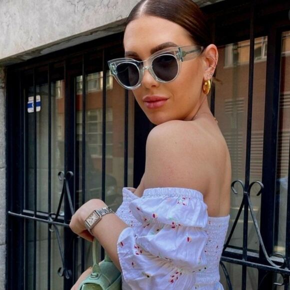 NEW Celine CL40008F 86V Transparent Blue Gradient Unisex Sunglasses - Picture 2 of 11